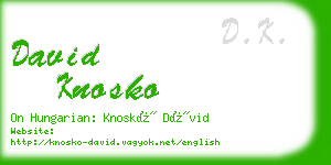 david knosko business card